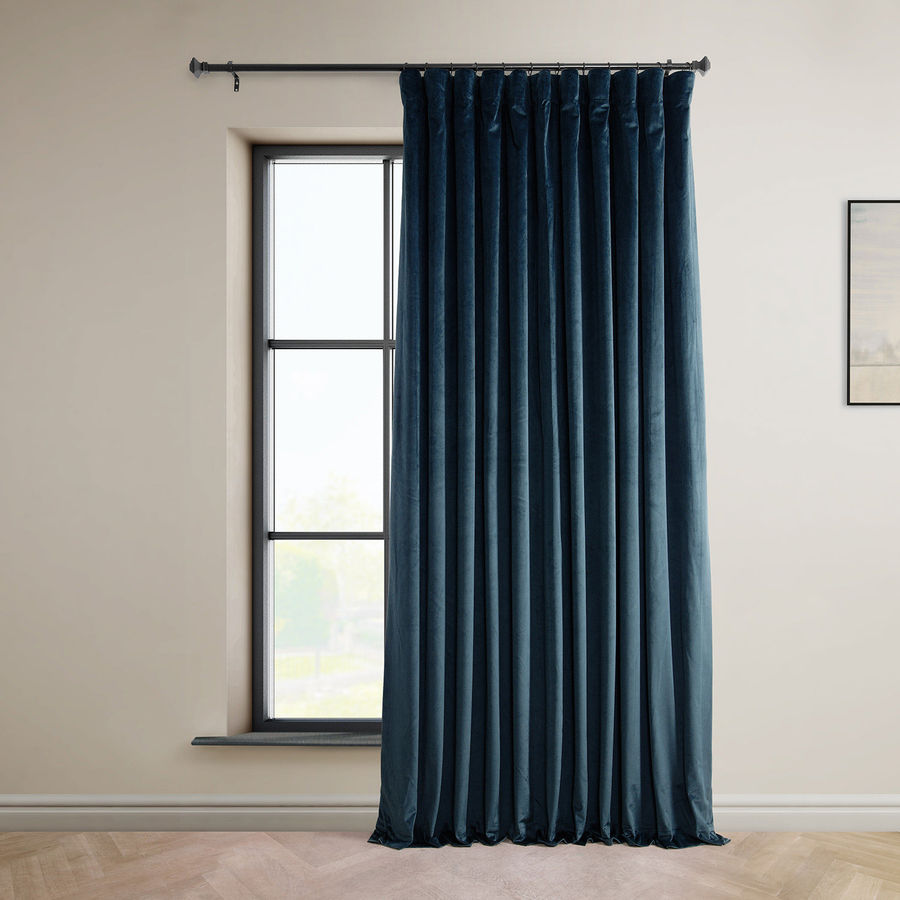 Blue Mid Century Modern Curtains, image size:900x900
