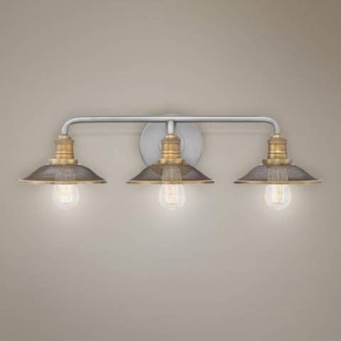 Hinkley Rigby 27" Wide Antique Nickel 3-Light Bath Light - #37Y24 | Lamps Plus added by Alex Dobbs