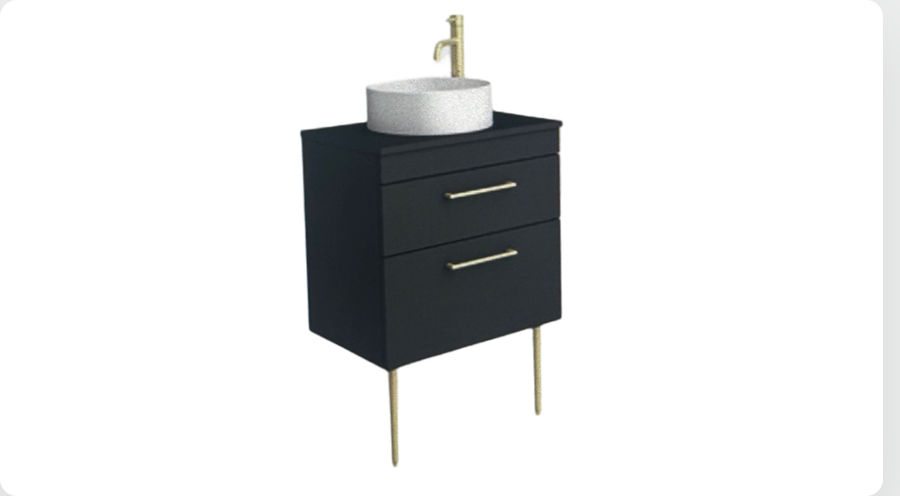 black 84" bathroom vanity added by Morgan Millikin