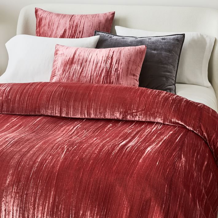 Lush Crinkle Velvet Duvet, Full/Queen, Dusty Blush added by Jessica Simpson