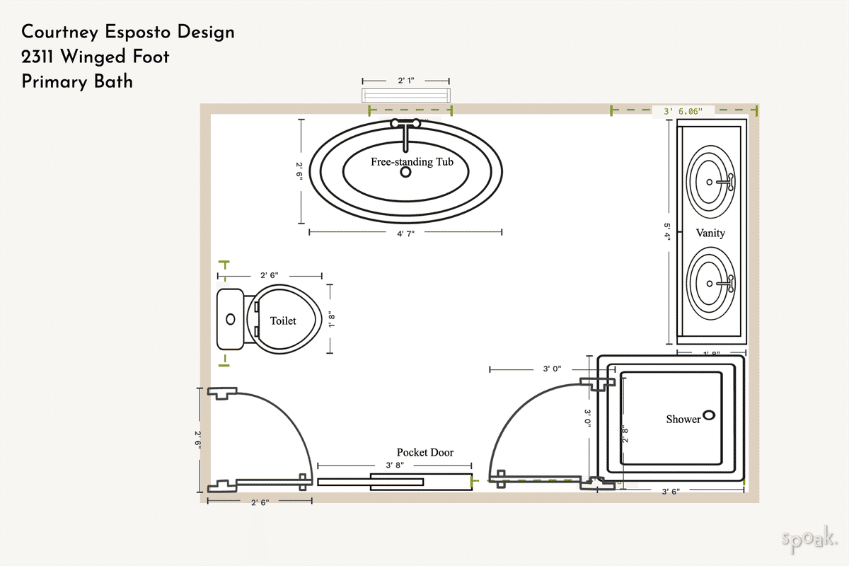 Bathroom Plan designed by Courtney Esposto