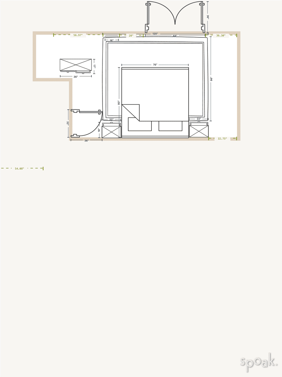 Primary Bedroom Floor Plan designed by Michela Torchio