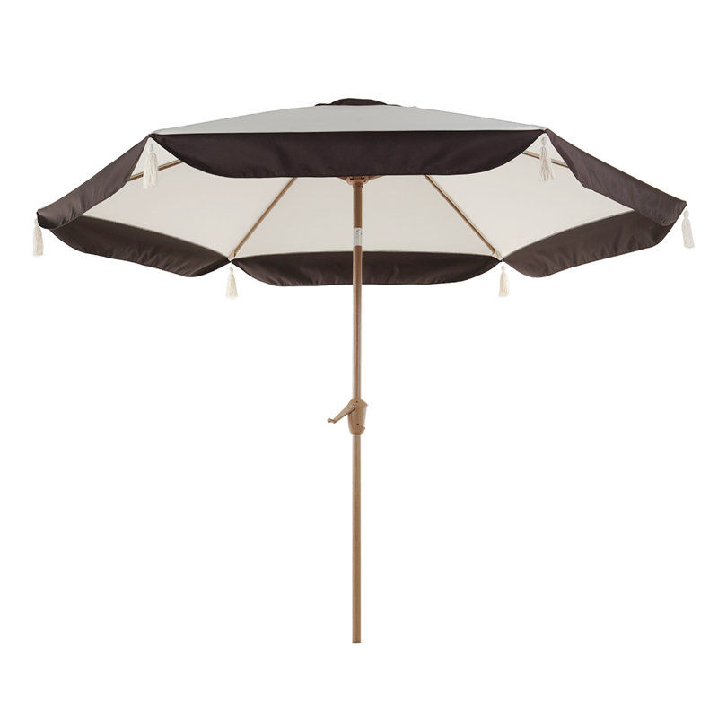 Jetton 108'' Brown&Beige All Metal Market Umbrella With Fringe added by Erica Ramon