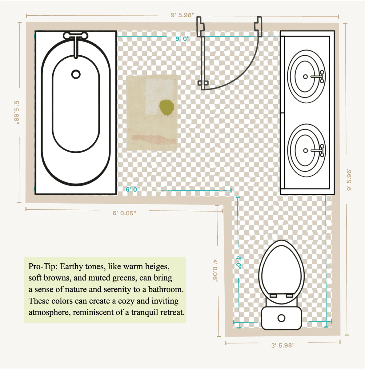Half Bathroom Floor Plan designed by Spoak 