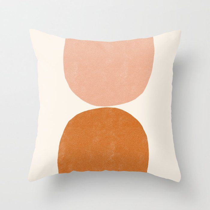 Terracotta Mid Century Modern Abstract Throw Pillow by EyesofStyle added by Mira Weller