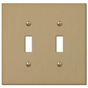 Elan Collection - Double Toggle Wallplate in Brushed Bronze by Amerelle Wallplates added by Vanessa Grech