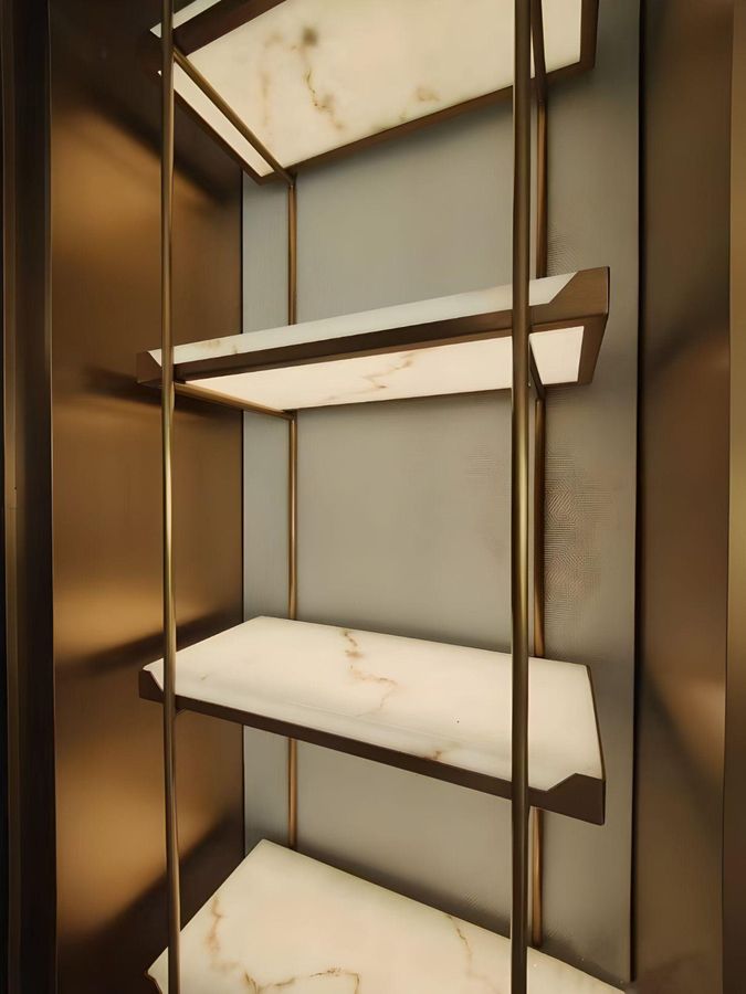 LED Resin Stone Stainless Steel Metal Display Shelving Wall Mount Ceil added by Evie Leigh