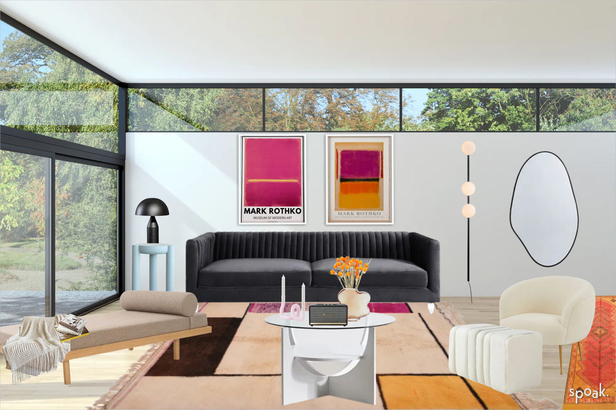Purple Living Room Inspiration designed by Erin Murrock