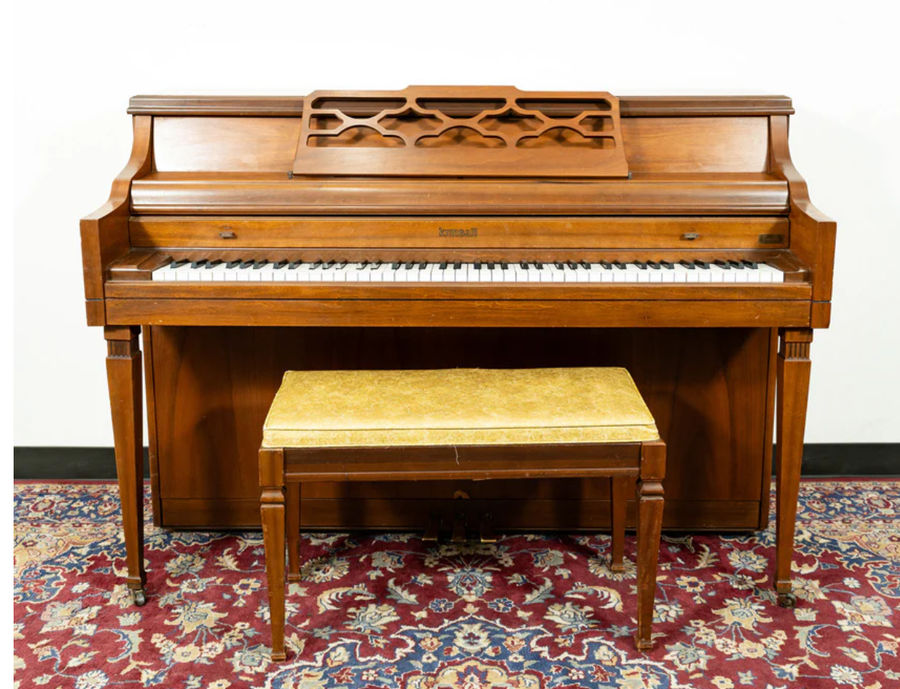 Kimball Classic Upright Piano | Satin Walnut | SN: 824163 | Used added by Amanda Ferguson