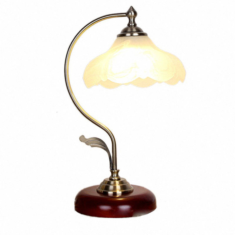 House of Hampton® Dontea Retro Metal Desk Lamp with Flower Glass Shade & Reviews | Wayfair added by Courtney Wheatley