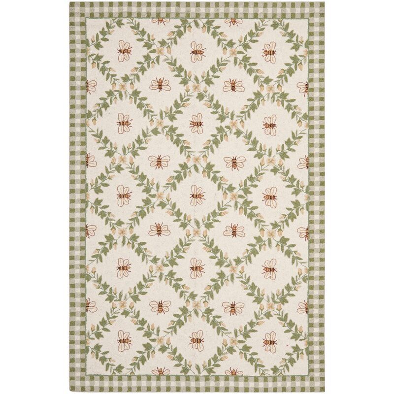 Littell Handmade Hand Hooked Wool Green Rug added by Natalie Barr