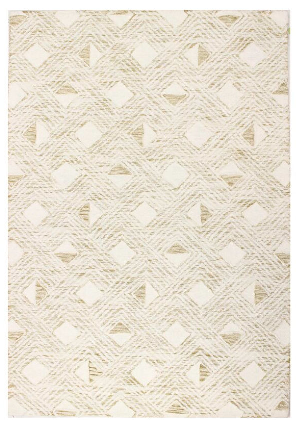 Vezina Geometric Handmade Tufted Wool Ivory/Gold Area Rug added by Becca Riter