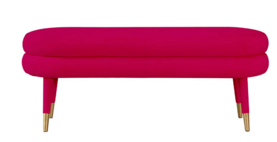 Betty Pink Velvet Bench - TOV Furniture added by Lauren Houston