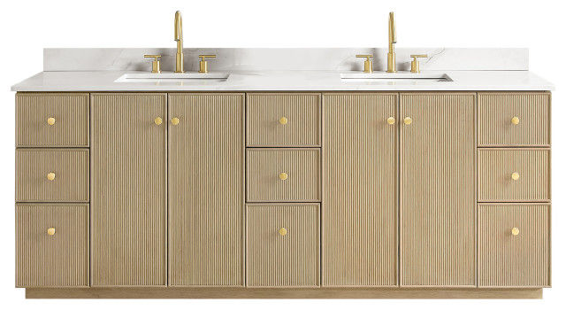 Oza Bath Vanity, Stone Top, 84" - Transitional - Bathroom Vanities And Sink Consoles - by Vinnova | Houzz added by Madison Subry