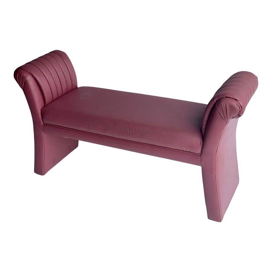 1990s Post-Modern Mauve Vinyl Scroll Bench added by Quinlyn Miller