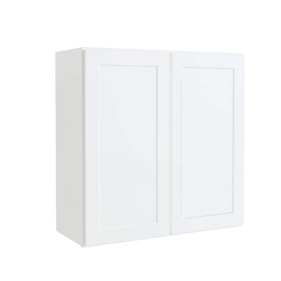 Hampton Bay Courtland 30 in. W x 12 in. D x 30 in. H Assembled Shaker Wall Kitchen Cabinet in Polar White W3030-CSW - The Home Depot added by stefany alves
