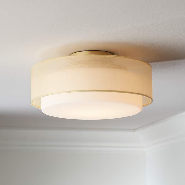Possini Euro Gold Dual Shade 12 1/2" Wide Modern Drum Ceiling Light added by Bonnie Whitfield