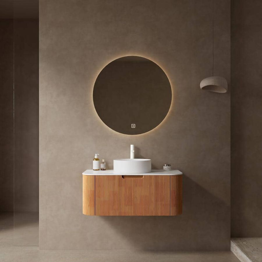 36 in. Wall-Mounted Natural Wood Bath Vanity with White Engineered Marble Top Assembled TYACBV11-36NW - The Home Depot added by laura phillips