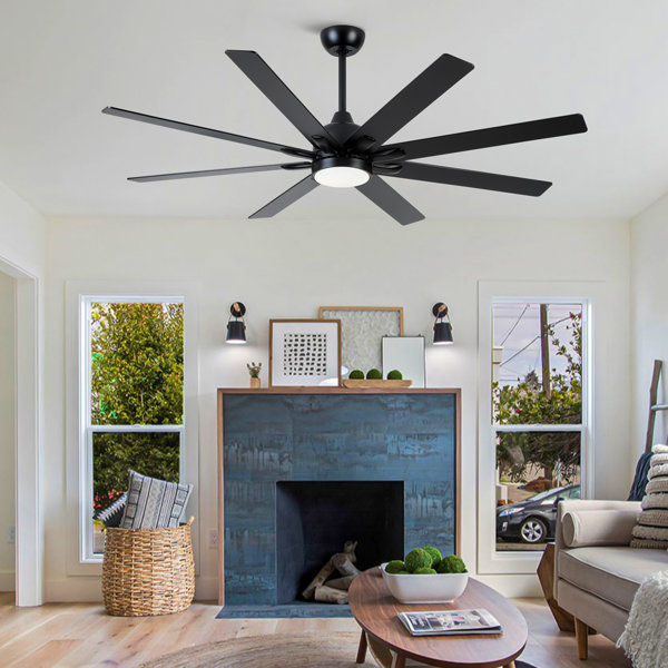 Oversized 72" Modern Smart Ceiling Fan with LED Light, Remote and Work with Tuya APP added by Sandy Schargel Interiors