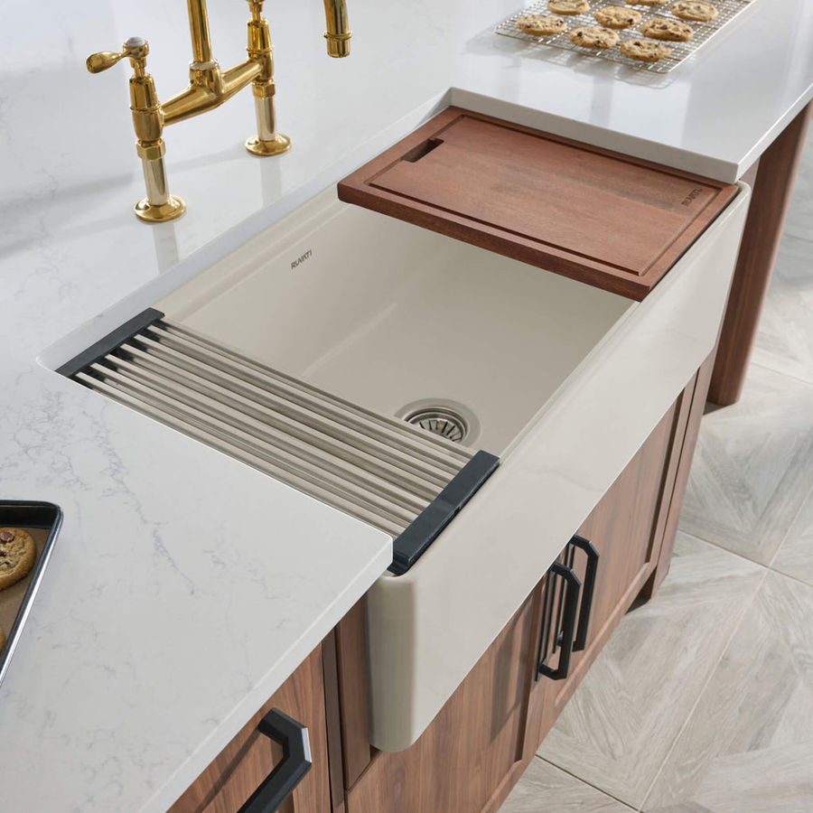 33" Fireclay Workstation Farmhouse Kitchen Sink Biscuit added by Marie Taylor