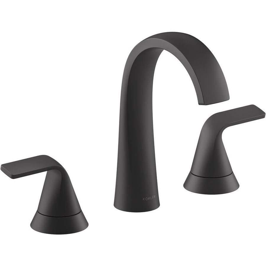 KOHLER Cursiva 8 in. Widespread 2-Handle Bathroom Faucet in Matte Black K-R30579-4D-BL - The Home Depot added by HELEN SALGADO