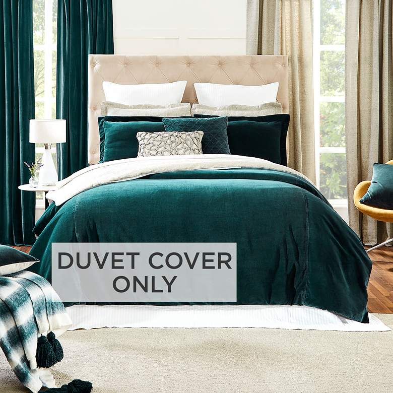 Stella Teal Velvet Fabric Duvet Cover - #824R2 | Lamps Plus added by Karleigh Miller