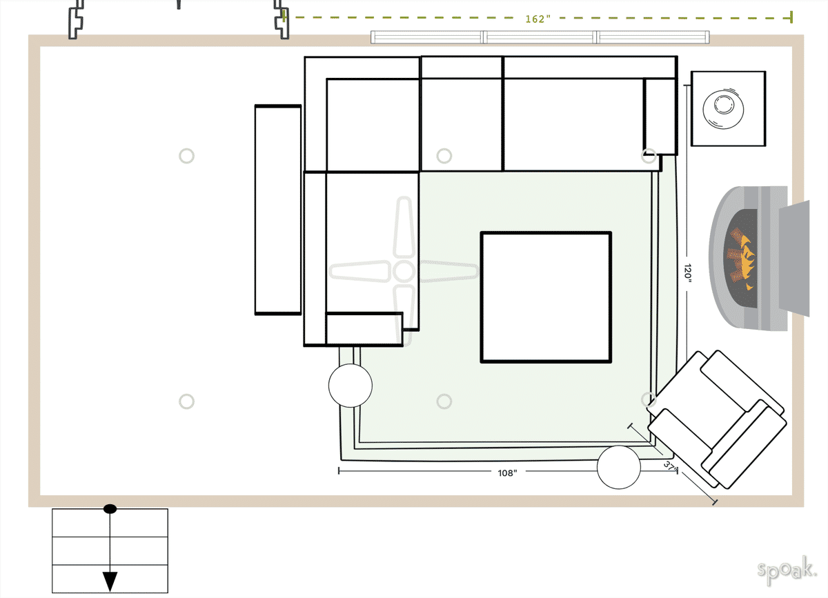 TV Room Floor Plan designed by Caroline Stevenson