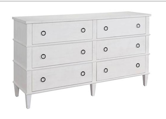 Century Hampton French Country White Wood Ring Pull 6 Drawer Double Dresser added by Stephanie Northrop