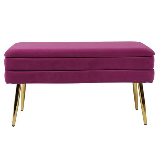 Yuki Modern Classic Purple Velvet Upholstered Storage Bench added by Bonnie Perrine