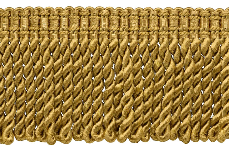 3" (7.5cm) Fancy Solid Woven Gimp Header Satiny Bullion Fringe Trim # BFS3WVN | - Antique Gold #C4 (Dark Yellow Gold) added by Leslie Burns
