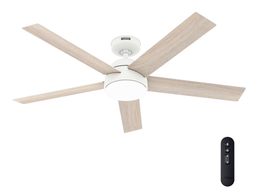 Sierra 52 in. Indoor/Outdoor Porcelain White Standard Ceiling Fan with LED Light Kit and Remote Control added by Raquel Guerrero