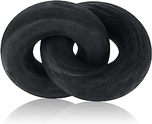 2-Link Wood Chain Decoration Wood Knot Decor Decorative Wood Link Chain Boho Hand Carved Modern Farmhouse Ornament Rustic Natural Chain Decor for Living Room Bedroom Coffee Table Shelf Decor (Black) added by Lauren Gisriel