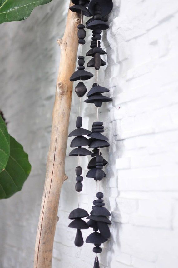 1 Strand of Clay Bell Garland in Black Hanging String Bells | Etsy added by Spoak Member