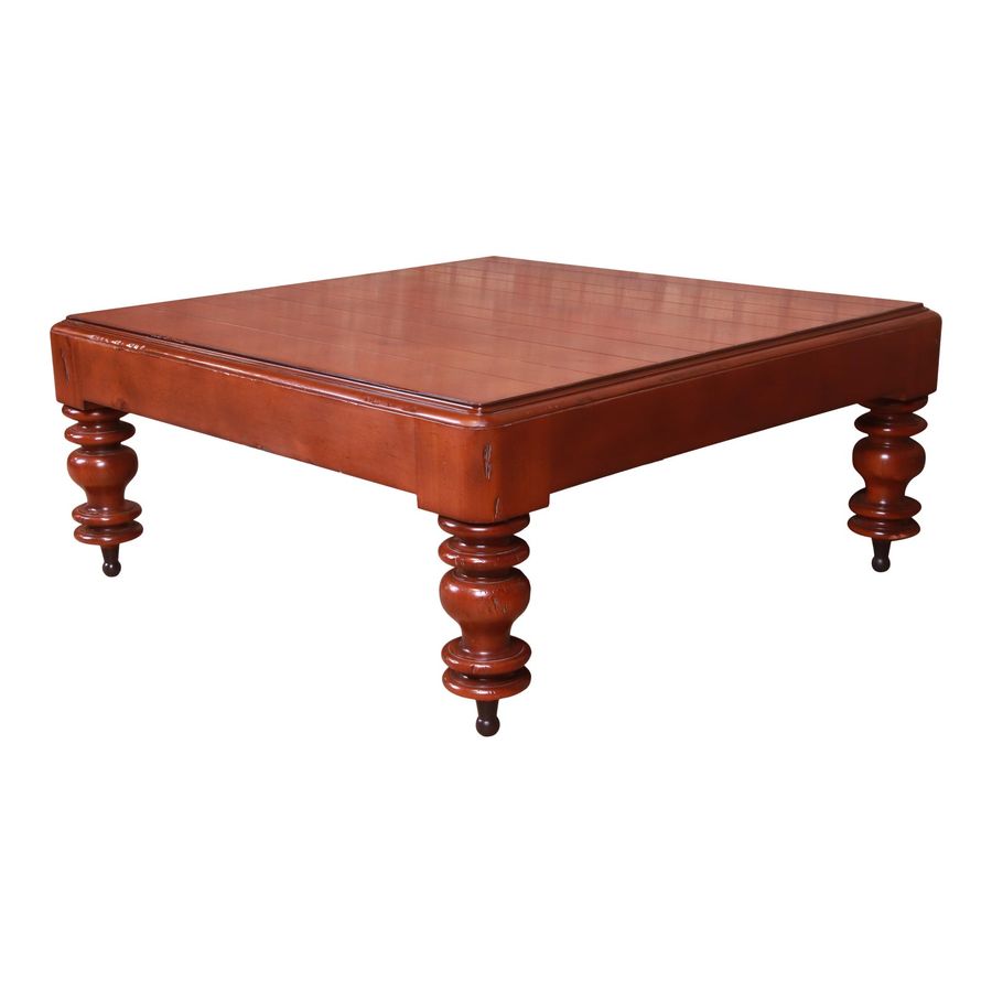 Baker Furniture Italian Provincial Maple Coffee Table With Turned Legs added by Spoak Member