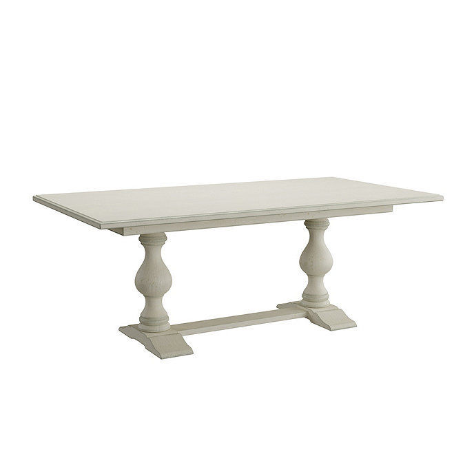 Casa Florentina Tarvine Double Pedestal Dining Table | Distressed Off White over Gray added by Maria Delucia