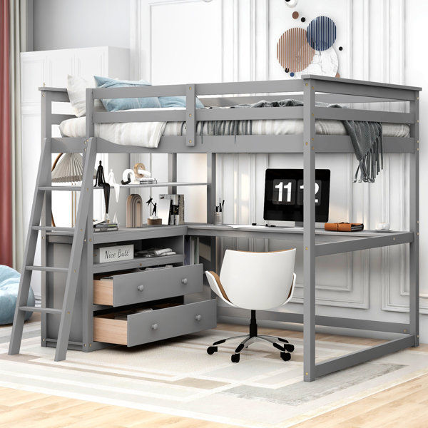 Evo 2 Drawer Loft Bed with Built-in Desk and Shelves added by JESSICA FORTIER