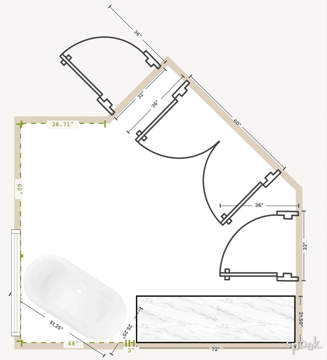 Bathroom Floor Plan designed by Amber Wilson