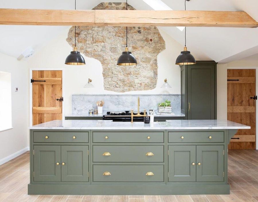 Green Kitchen Cabinet Inspiration + Best Green Paint Colors - Farmhouse Living added by Molly Barkett