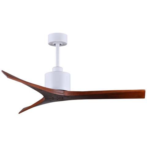 52" Matthews Mollywood Matte White Walnut Damp Rated Fan with Remote - #370T1 | Lamps Plus added by Rose Jacobsen