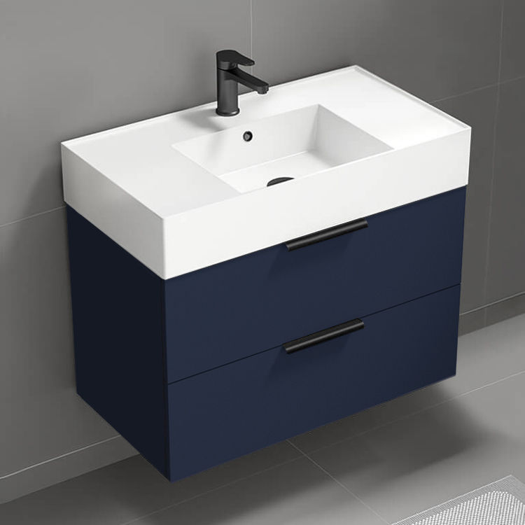 Blue Bathroom Vanity, Floating, Modern, 32 Inch added by HELEN SALGADO