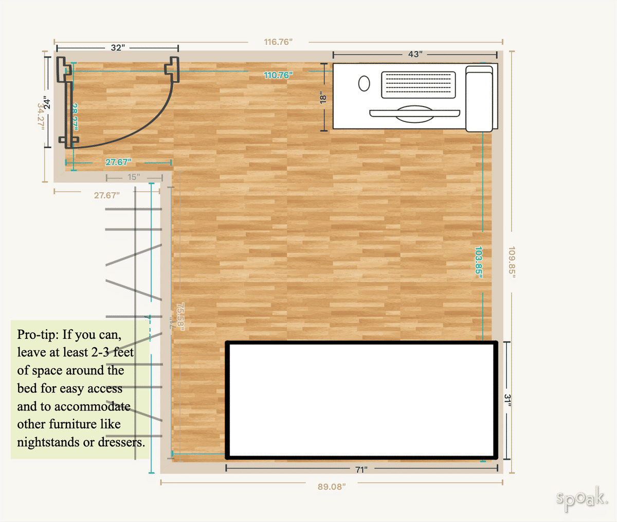 Bedroom Floor Plan designed by Kimmy Bracamontes