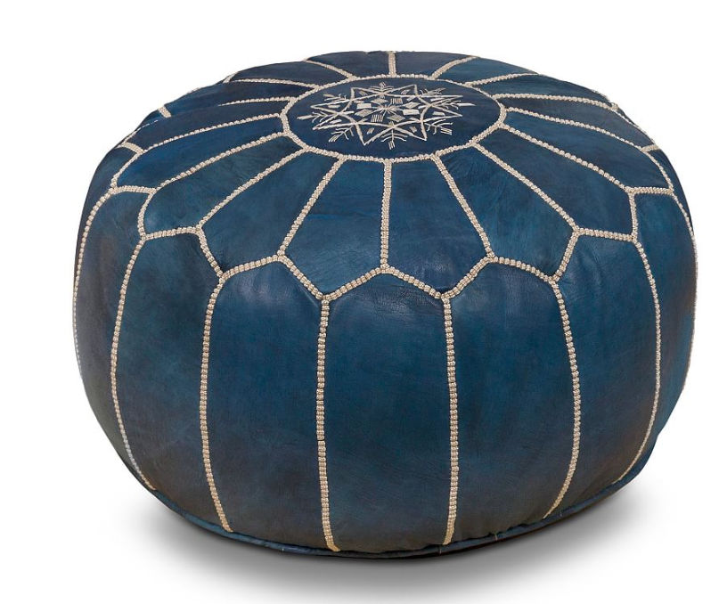 Nadia Moroccan-Style Leather Pouf added by Naomi Gelbard