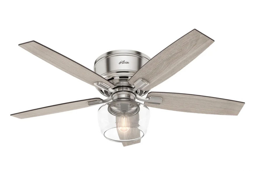 52" Bennett 5 - Blade Flush Mount Ceiling Fan with Remote Control and Light Kit Included added by Katie Hoffman