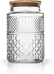 Large Glass Storage Jar, 60 FL OZ Glass Food Storage Containers with Bamboo Lid, Kitchen Containers Cereal Canisters Decorative Jar for Candy Snack Cookies Coffee Tea Nuts Airtight Glass Jars (Round) added by Chelsea Alysa