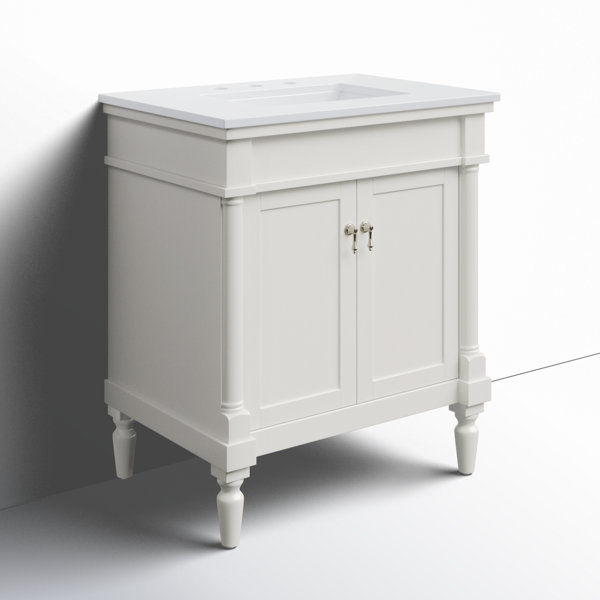 Torilynn 30'' Single Bathroom Vanity with Engineered Marble Top added by Julie Rollings