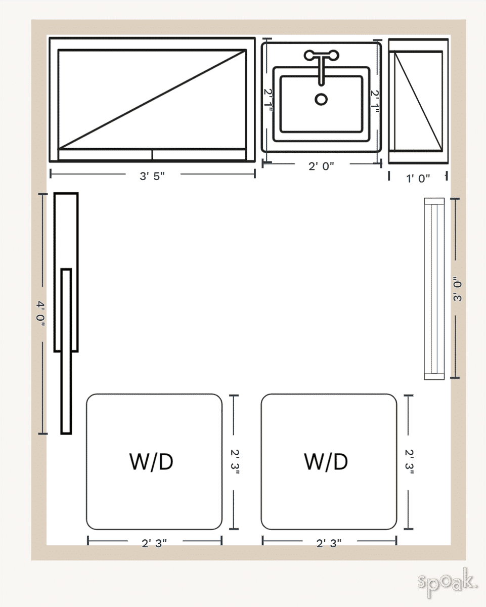 Half Bathroom Floor Plan designed by Julie Condon