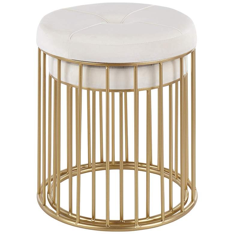 Canary Round Gold Metal Cage Nesting Ottomans Set of 2 - #886T0 | Lamps Plus added by Tayo A