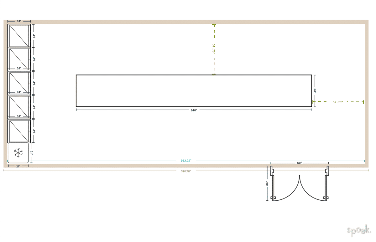 Large Kitchen Layout designed by Ana Amador