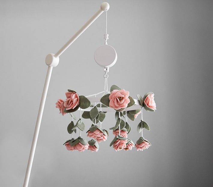 Felted Pink Roses Musical Baby Crib Mobile added by Spoak Member