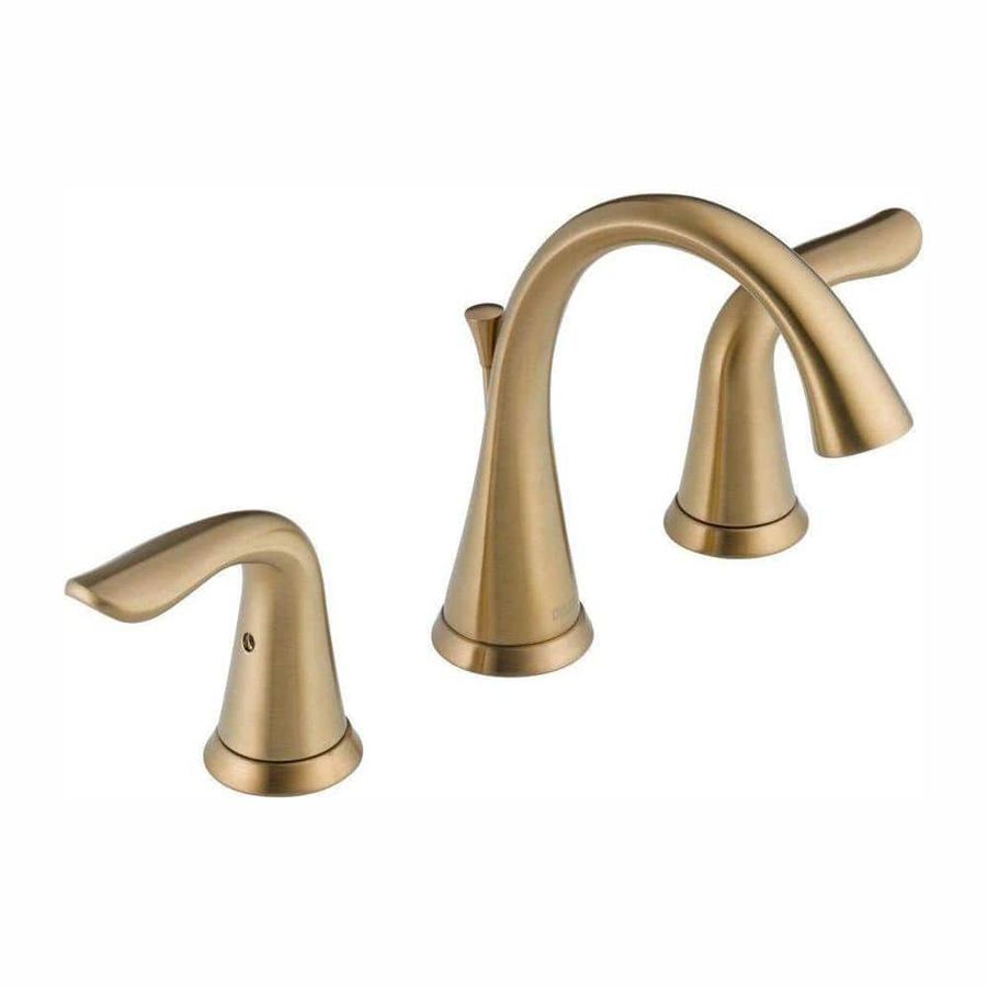 Delta Lahara 8 in. Widespread 2-Handle Bathroom Faucet with Metal Drain Assembly in Champagne Bronze 3538-CZMPU-DST - The Home Depot added by Morgan Van Roekel